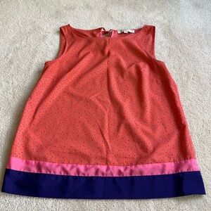 LOFT Orange Sleeveless Top with Pink Accents